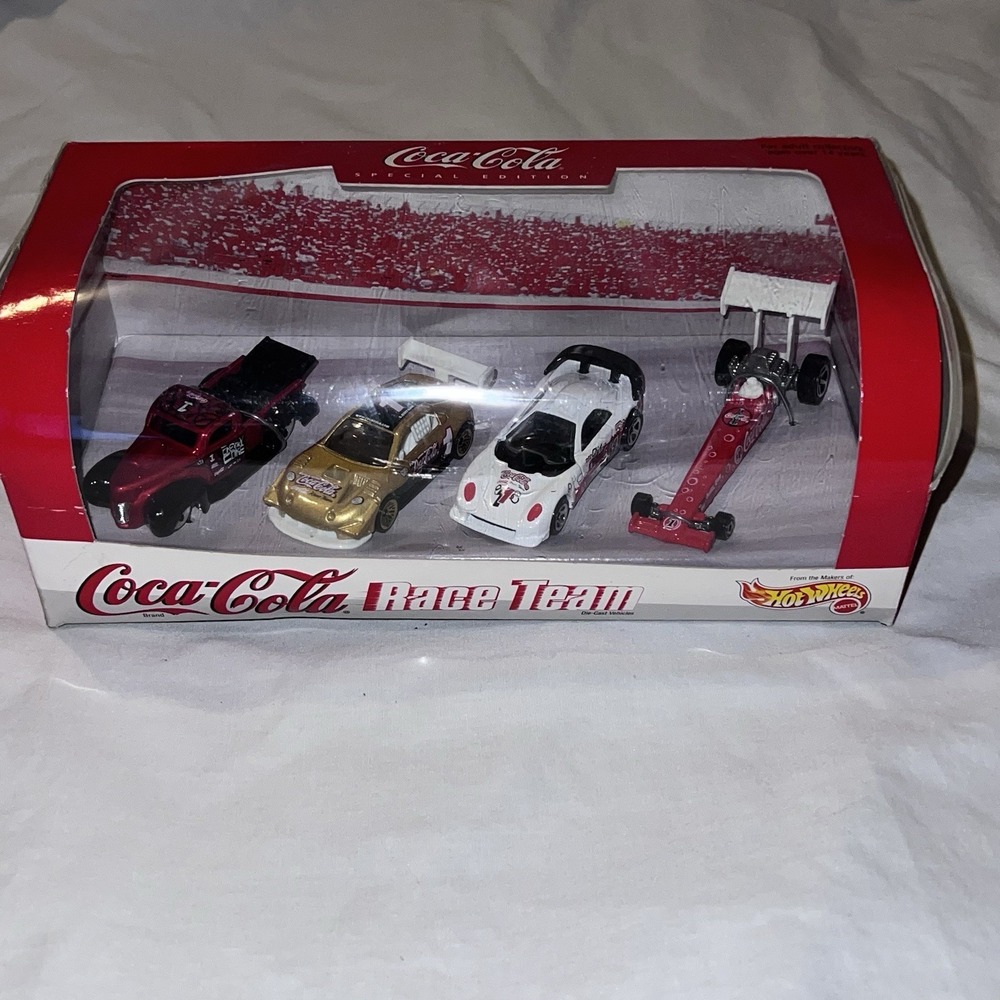 Hot Wheels '99 Coca-Cola Special Edition Race Team 1:64 Scale Diecast 4 Car Set